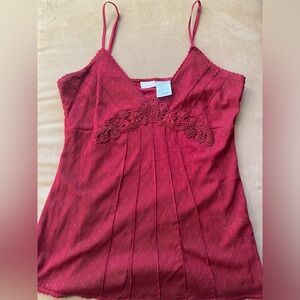 Dark red lace camisole